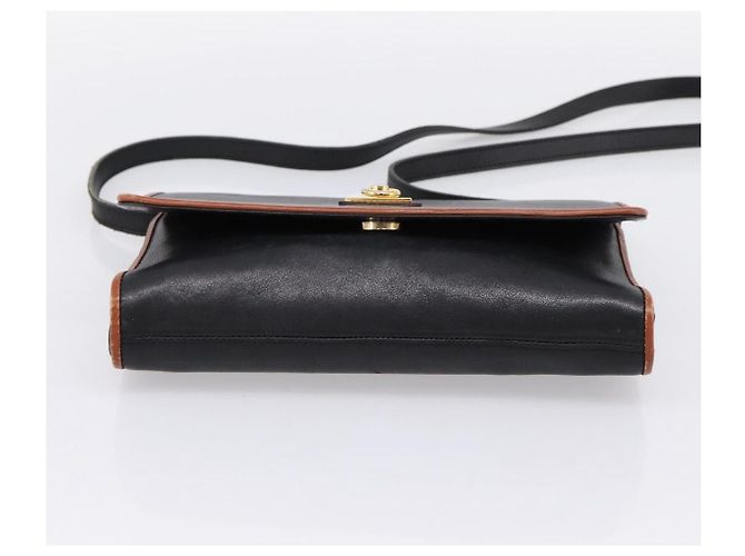 Céline Borsa a tracolla Circle in pelle nera e oro CELINE Auth am12378A Nero - vista 9
