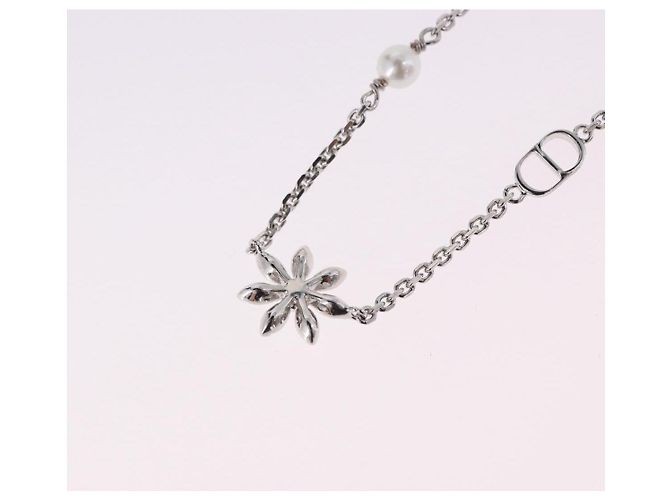 Collana Christian Dior metallo Silver Auth BA15231M Argento - vista 10