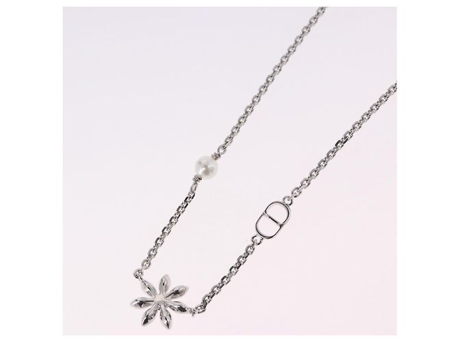 Collana Christian Dior metallo Silver Auth BA15231M Argento - vista 11