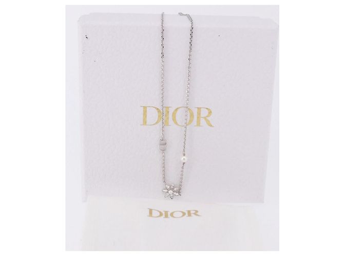 Collana Christian Dior metallo Silver Auth BA15231M Argento - vista 17