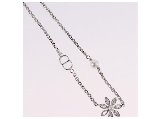 Collana Christian Dior metallo Silver Auth BA15231M Argento - vista 4