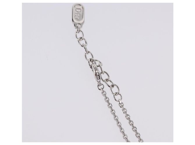 Collana Christian Dior metallo Silver Auth BA15231M Argento - vista 8