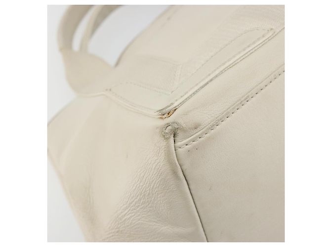 Borsa a mano BALENCIAGA Navy Cabas S in pelle Ivory Silver 339933 Auth 198623 Argento Crudo - vista 11