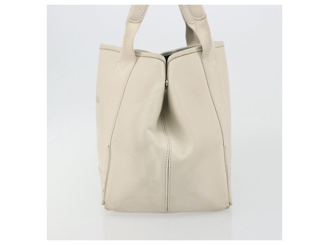 Borsa a mano BALENCIAGA Navy Cabas S in pelle Ivory Silver 339933 Auth 198623 Argento Crudo - vista 4
