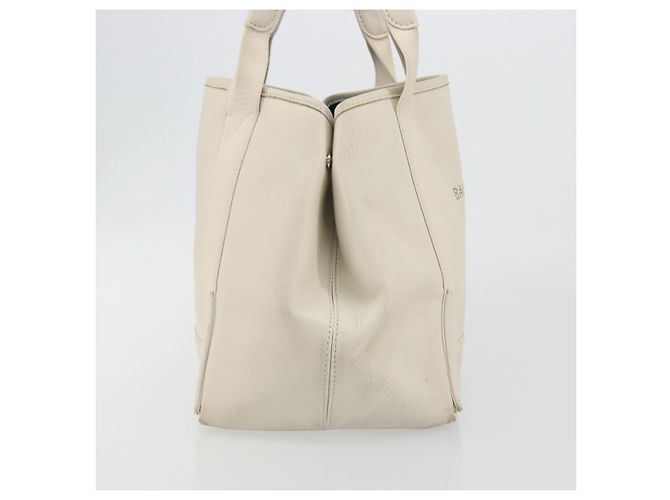 Borsa a mano BALENCIAGA Navy Cabas S in pelle Ivory Silver 339933 Auth 198623 Argento Crudo - vista 5