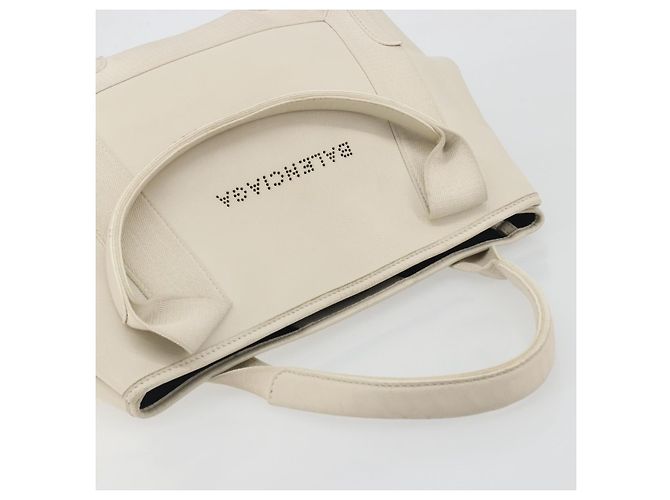 Borsa a mano BALENCIAGA Navy Cabas S in pelle Ivory Silver 339933 Auth 198623 Argento Crudo - vista 6