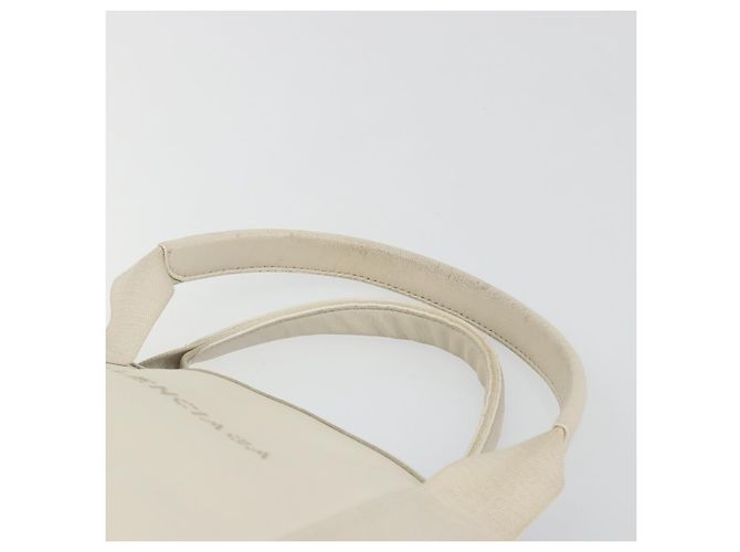 Borsa a mano BALENCIAGA Navy Cabas S in pelle Ivory Silver 339933 Auth 198623 Argento Crudo - vista 8