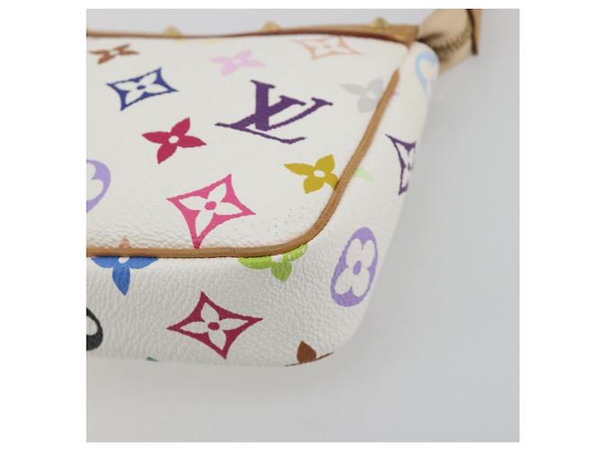 LOUIS VUITTON Monogram Multicolor Pochette Accessoires White M92649 Auth 196048V Bianco - vista 10