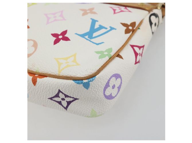 LOUIS VUITTON Monogram Multicolor Pochette Accessoires White M92649 Auth 196048V Bianco - vista 12