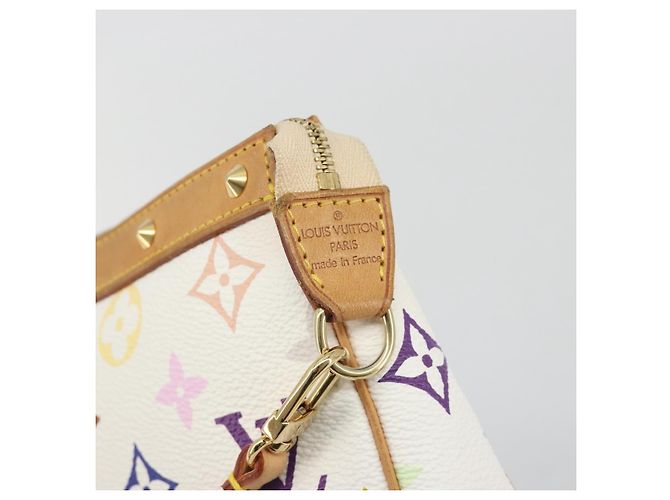 LOUIS VUITTON Monogram Multicolor Pochette Accessoires White M92649 Auth 196048V Bianco - vista 14