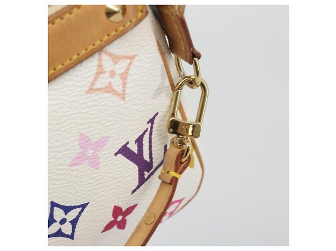 LOUIS VUITTON Monogram Multicolor Pochette Accessoires White M92649 Auth 196048V Bianco - vista 15