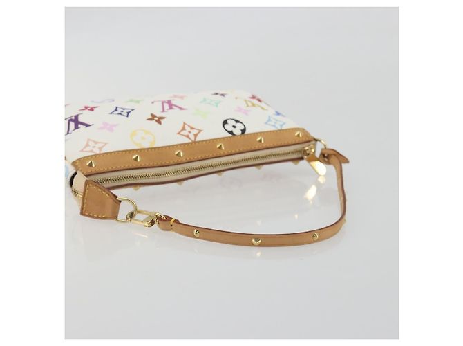 LOUIS VUITTON Monogram Multicolor Pochette Accessoires White M92649 Auth 196048V Bianco - vista 7