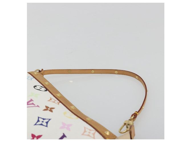 LOUIS VUITTON Monogram Multicolor Pochette Accessoires White M92649 Auth 196048V Bianco - vista 8
