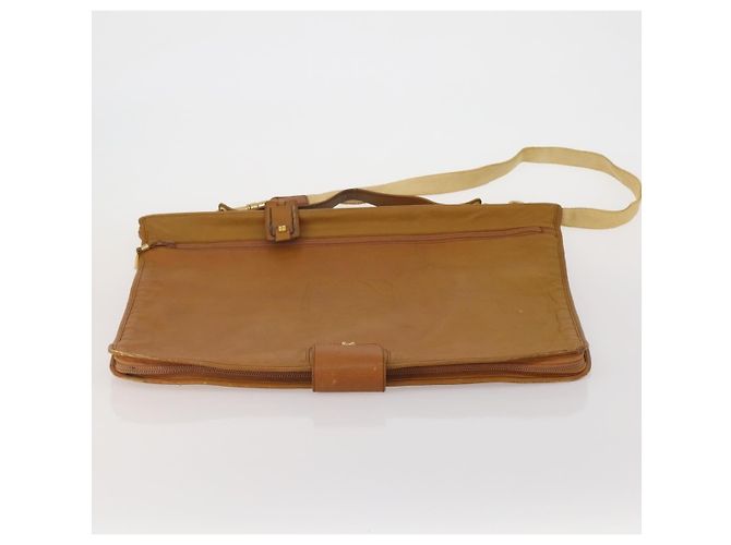 Funda para prendas LOEWE Anagram de cuero beige tono dorado Auth bs36558 - vista 11