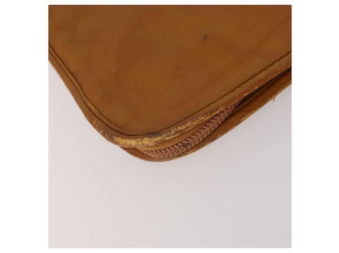 Funda para prendas LOEWE Anagram de cuero beige tono dorado Auth bs36558 - vista 13