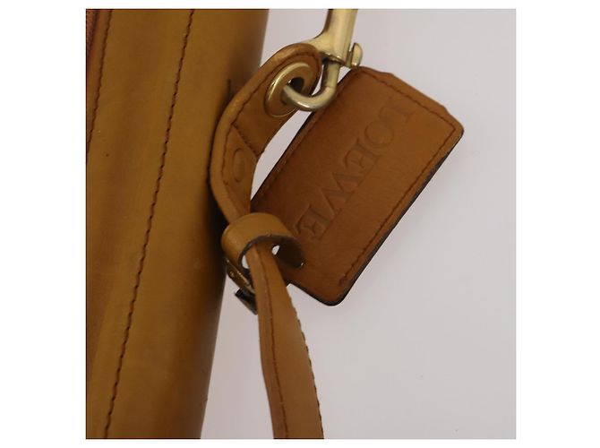 Funda para prendas LOEWE Anagram de cuero beige tono dorado Auth bs36558 - vista 16