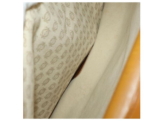 Funda para prendas LOEWE Anagram de cuero beige tono dorado Auth bs36558 - vista 25