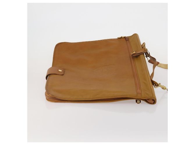 Funda para prendas LOEWE Anagram de cuero beige tono dorado Auth bs36558 - vista 4