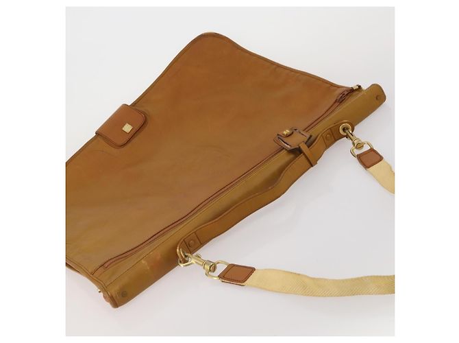 Funda para prendas LOEWE Anagram de cuero beige tono dorado Auth bs36558 - vista 6