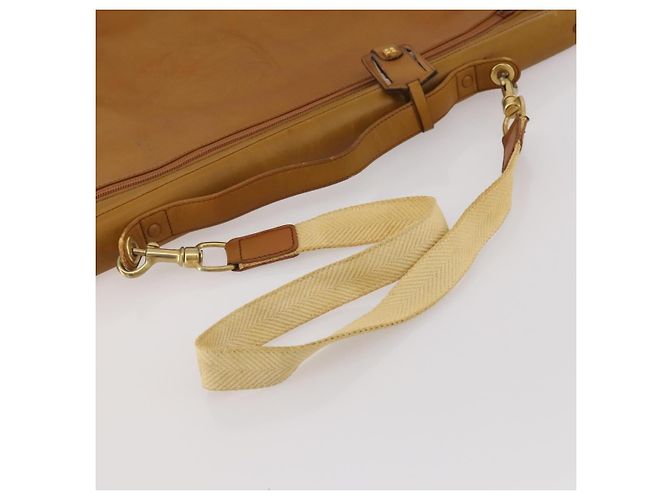 Funda para prendas LOEWE Anagram de cuero beige tono dorado Auth bs36558 - vista 7