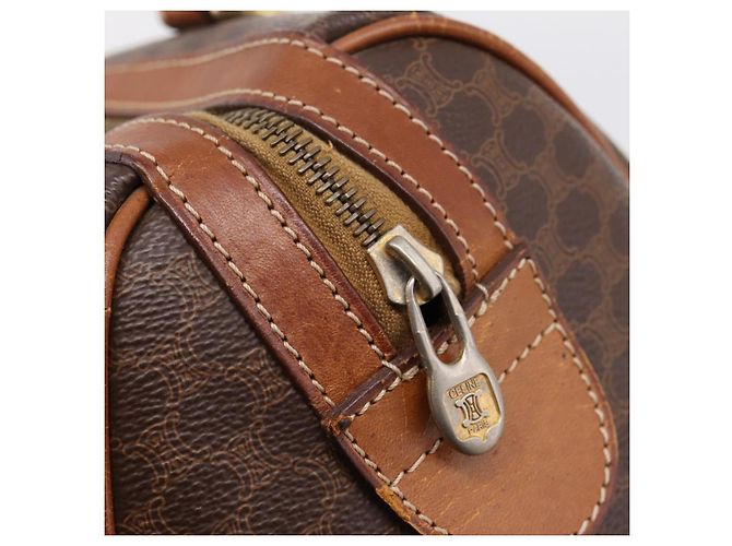 Céline Borsa a mano CELINE Macadam Canvas PVC Leather Brown Gold Auth mr2819 Marrone D'oro - vista 14