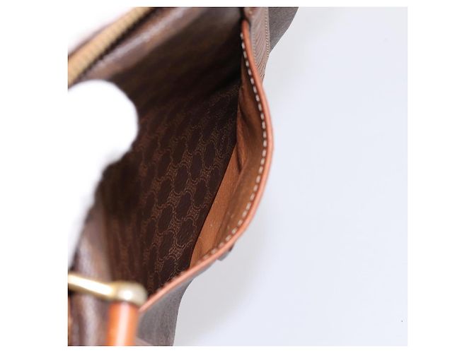 Céline Borsa a mano CELINE Macadam Canvas PVC Leather Brown Gold Auth mr2819 Marrone D'oro - vista 20