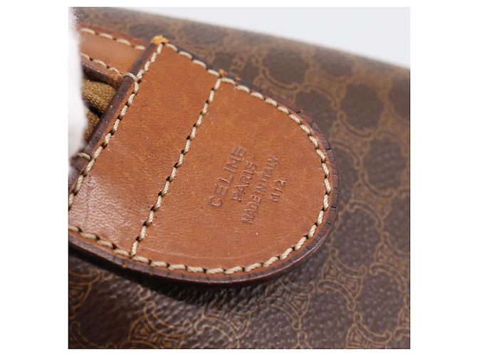 Céline Borsa a mano CELINE Macadam Canvas PVC Leather Brown Gold Auth mr2819 Marrone D'oro - vista 21