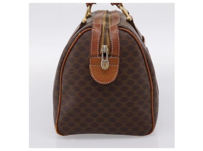 Céline Borsa a mano CELINE Macadam Canvas PVC Leather Brown Gold Auth mr2819 Marrone D'oro - vista 4