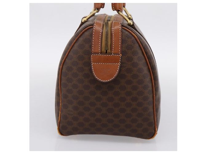Céline Borsa a mano CELINE Macadam Canvas PVC Leather Brown Gold Auth mr2819 Marrone D'oro - vista 5