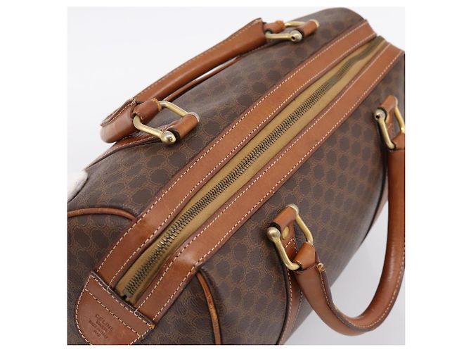 Céline Borsa a mano CELINE Macadam Canvas PVC Leather Brown Gold Auth mr2819 Marrone D'oro - vista 6
