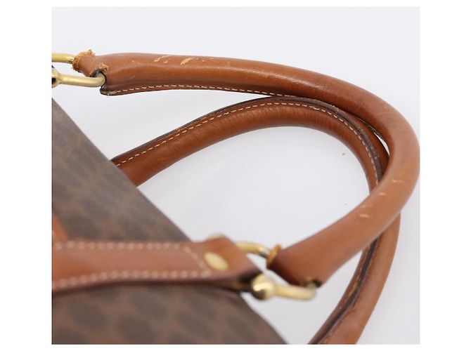 Céline Borsa a mano CELINE Macadam Canvas PVC Leather Brown Gold Auth mr2819 Marrone D'oro - vista 8