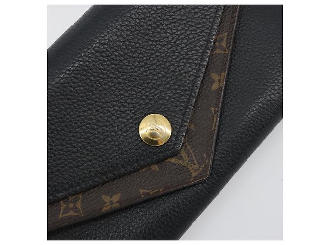 LOUIS VUITTON Monogram Portefeuille Duble V Wallet Black M64319 LV Auth am12337V Nero - vista 12
