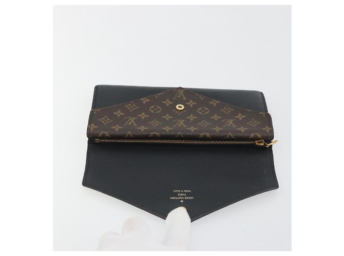 LOUIS VUITTON Monogram Portefeuille Duble V Wallet Black M64319 LV Auth am12337V Nero - vista 13