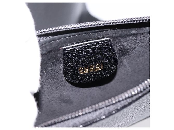 Borsa a tracolla GUCCI Bamboo in pelle nera e oro 001 1013 1881 Auth ka5766 Nero D'oro - vista 19
