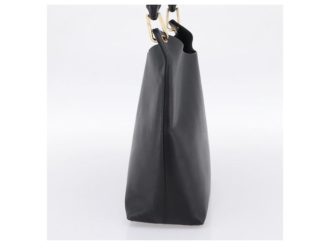 Borsa a tracolla GUCCI Bamboo in pelle nera e oro 001 1013 1881 Auth ka5766 Nero D'oro - vista 4