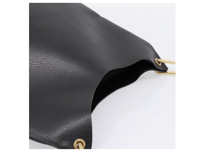 Borsa a tracolla GUCCI Bamboo in pelle nera e oro 001 1013 1881 Auth ka5766 Nero D'oro - vista 6