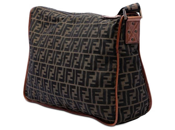 Borsa a tracolla Fendi Zucca Canvas marrone - vista 2