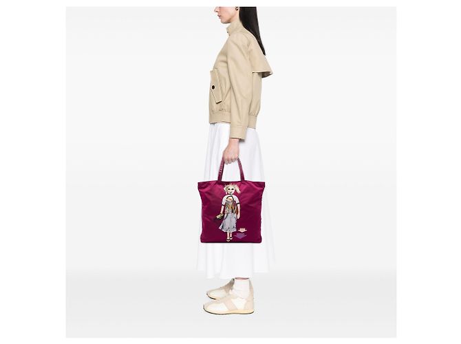 Borsa Tote Prada Tessuto Robot Doll Viola Porpora - vista 6