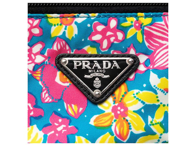 Borsa Prada Tessuto Stampato Blu - vista 5