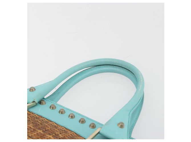 Borsa a mano FENDI in rafia Verde Menta Oro Auth 196379A D'oro - vista 8