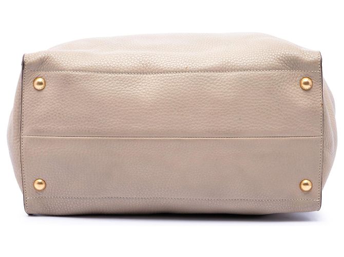 Borsa Tote Convertibile Aperta Prada Vitello Daino Beige - vista 3