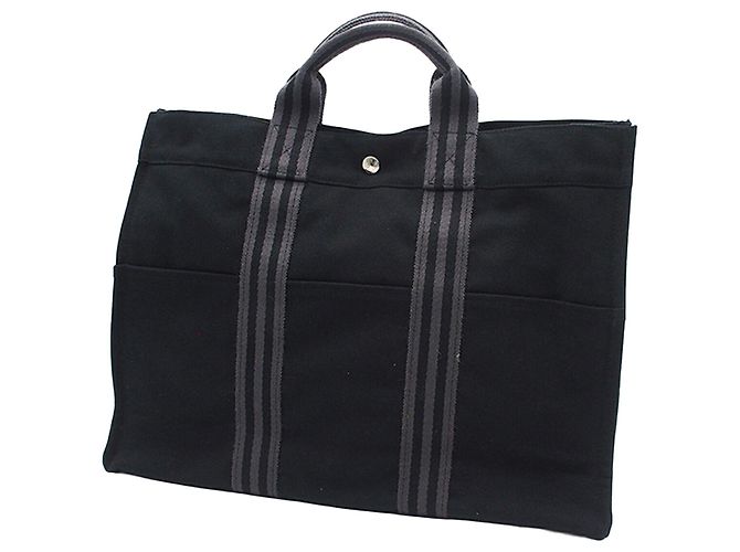 Black Hermès Canvas Fourre Tout MM Tote Bag - view 2