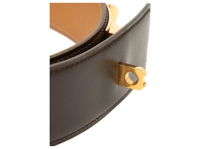 Hermès Collier de Chien Gürtel aus Box Calf Leder, braun 70 - Ansicht 10