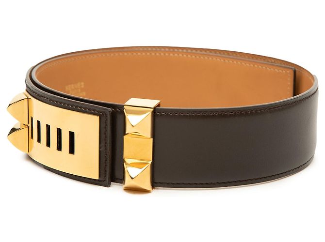 Hermès Collier de Chien Gürtel aus Box Calf Leder, braun 70 - Ansicht 2