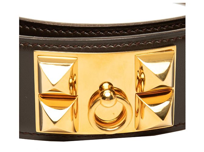 Hermès Collier de Chien Gürtel aus Box Calf Leder, braun 70 - Ansicht 8