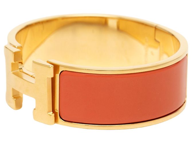 Bracciale Clic H PM in smalto largo Orange Hermès Arancione - vista 2