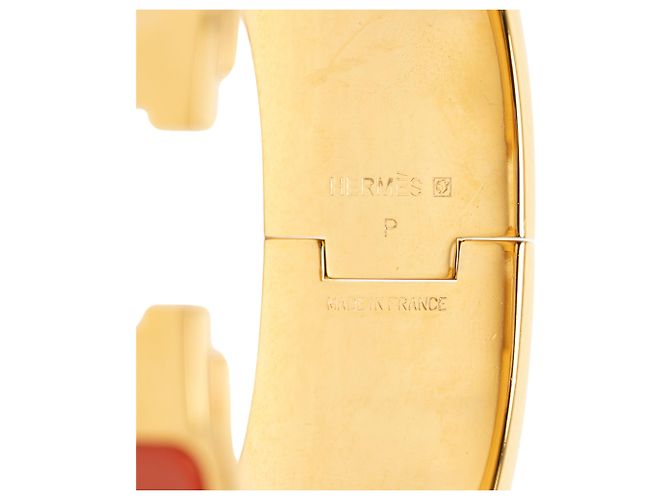 Bracciale Clic H PM in smalto largo Orange Hermès Arancione - vista 4