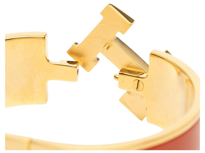 Bracciale Clic H PM in smalto largo Orange Hermès Arancione - vista 5