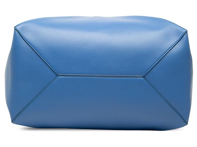 Tote Puzzle Fold LOEWE Large in vitello lucido blu - vista 3