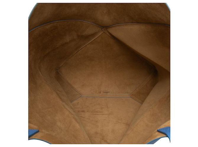 Tote Puzzle Fold LOEWE Large in vitello lucido blu - vista 4